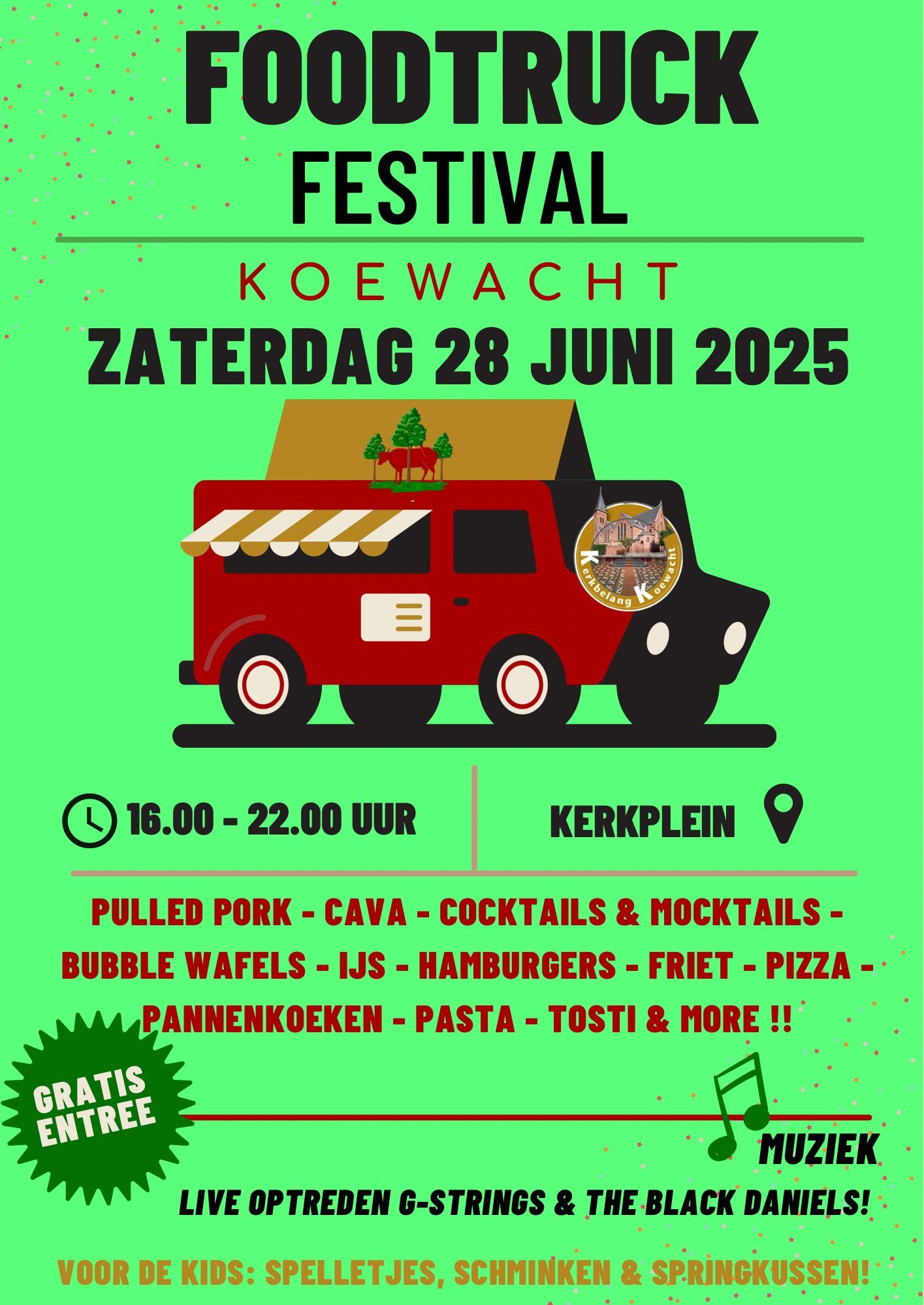 Flyer foodtruck festival Koewacht 2025