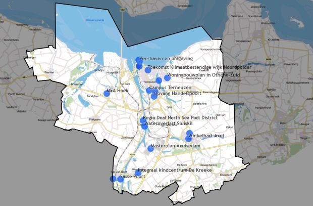 Overzichtskaart projecten april 2025
